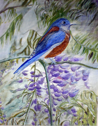 Wisteria and Songbird